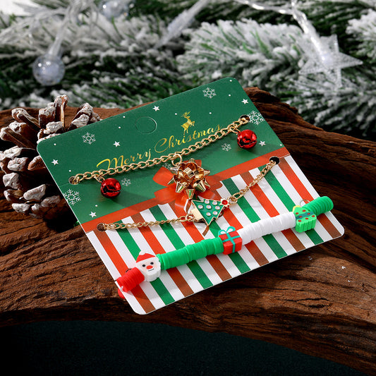 Christmas Tree Polymer Clay Fashion Simple Bracelets
