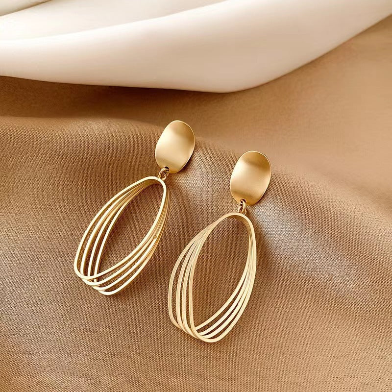 Sier Needle Simple Exquisite Square Zircon Light Luxury High-grade Earrings