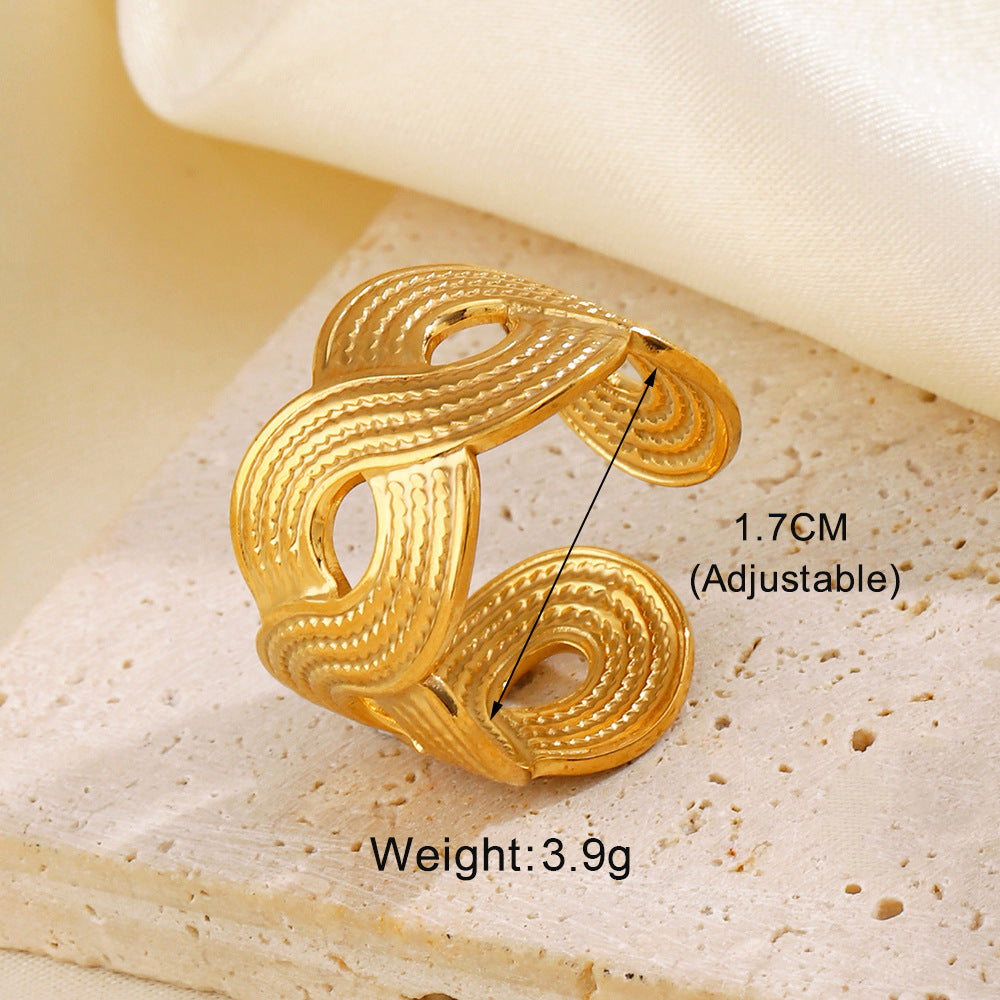 Stainless Steel Shaped Geometric Open Niche Design Rings