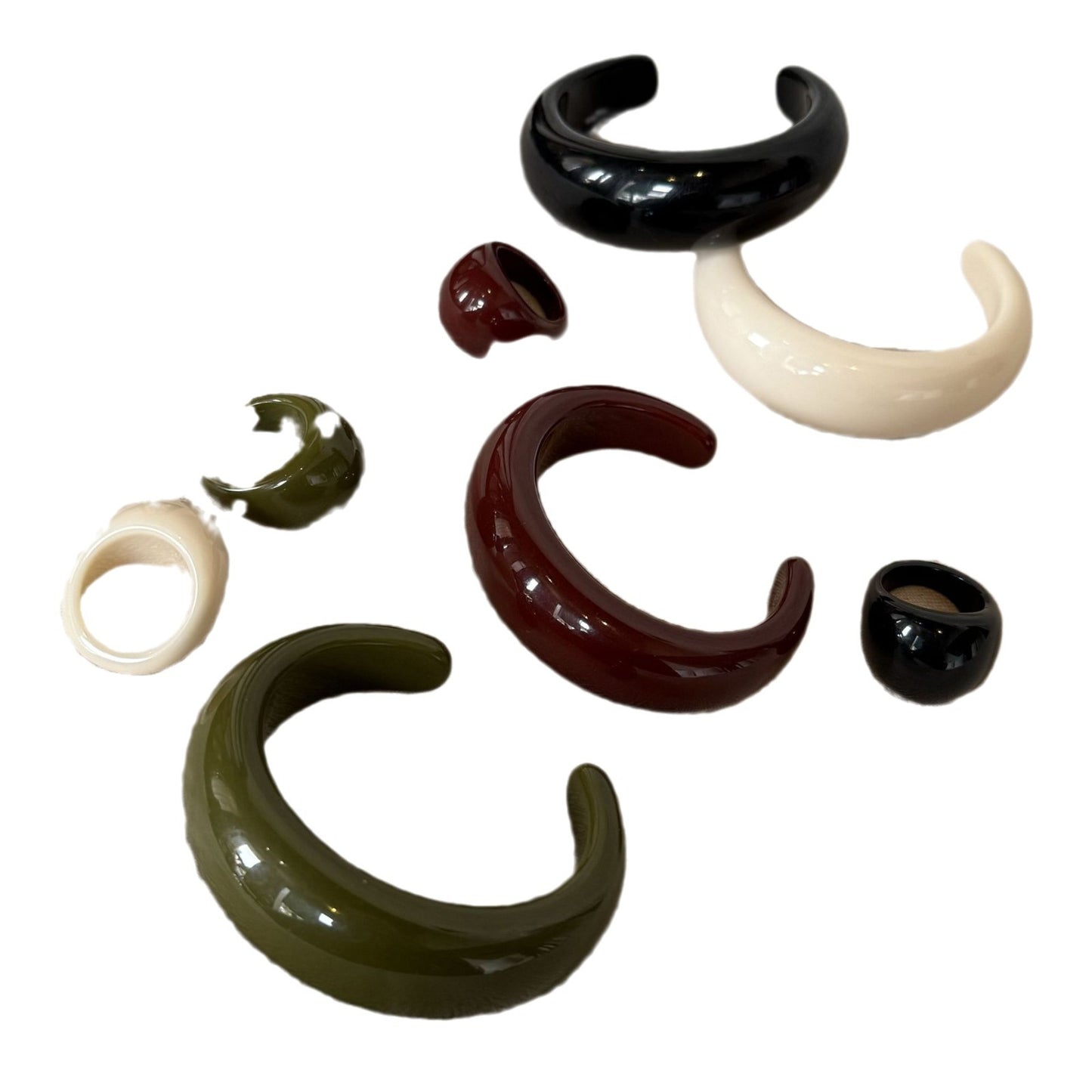 Simple Niche Resin Fashion Design Color Rings