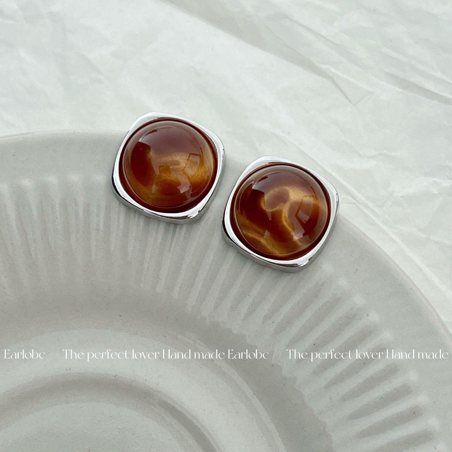 Women's Imitation Opal Stone Ear Square Fashion Earrings