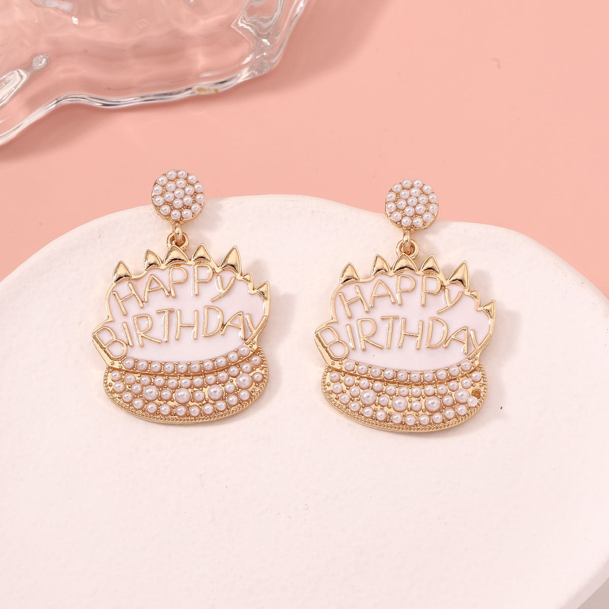 Light Luxury Birthday Cake Cute Graceful Earrings