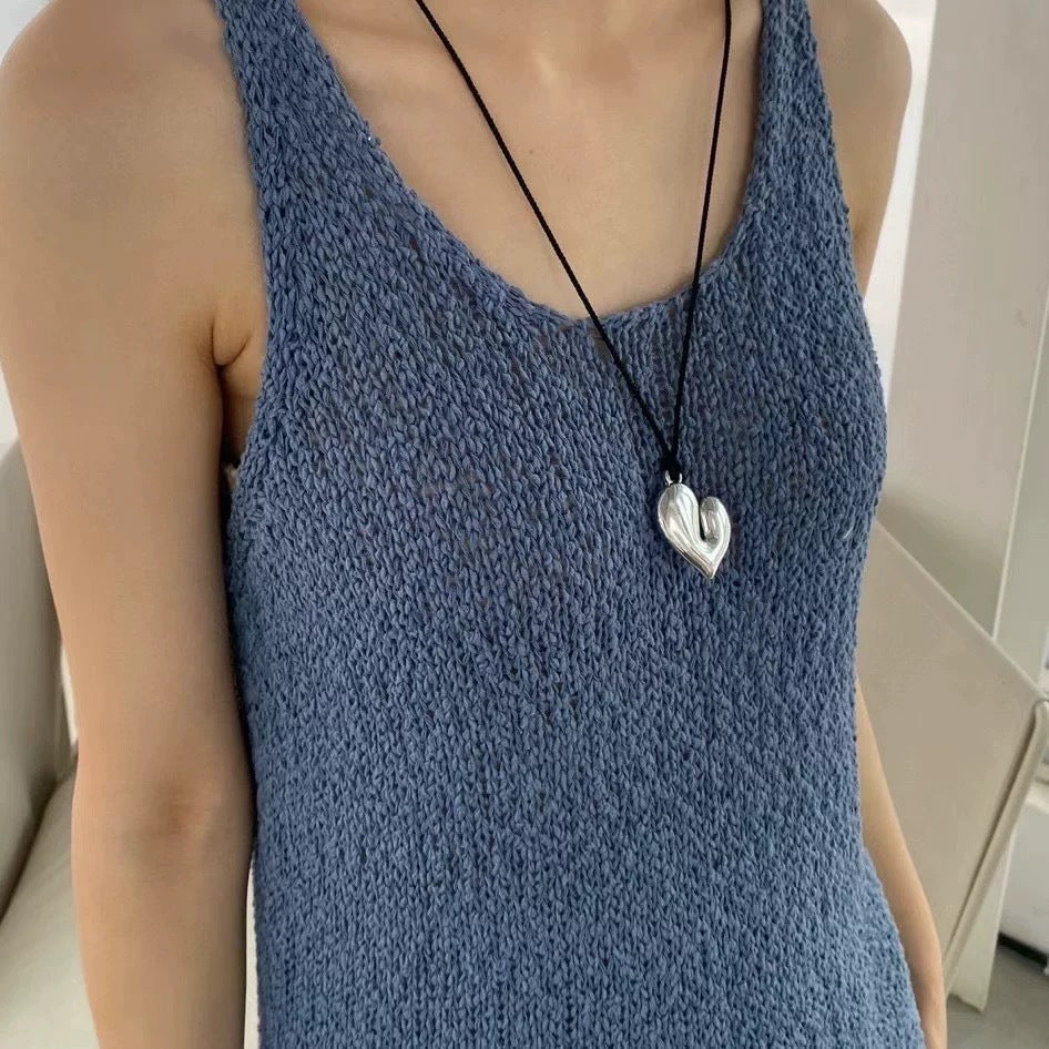 Women's Niche Sweet Cool Irregular Heart Pull Necklaces