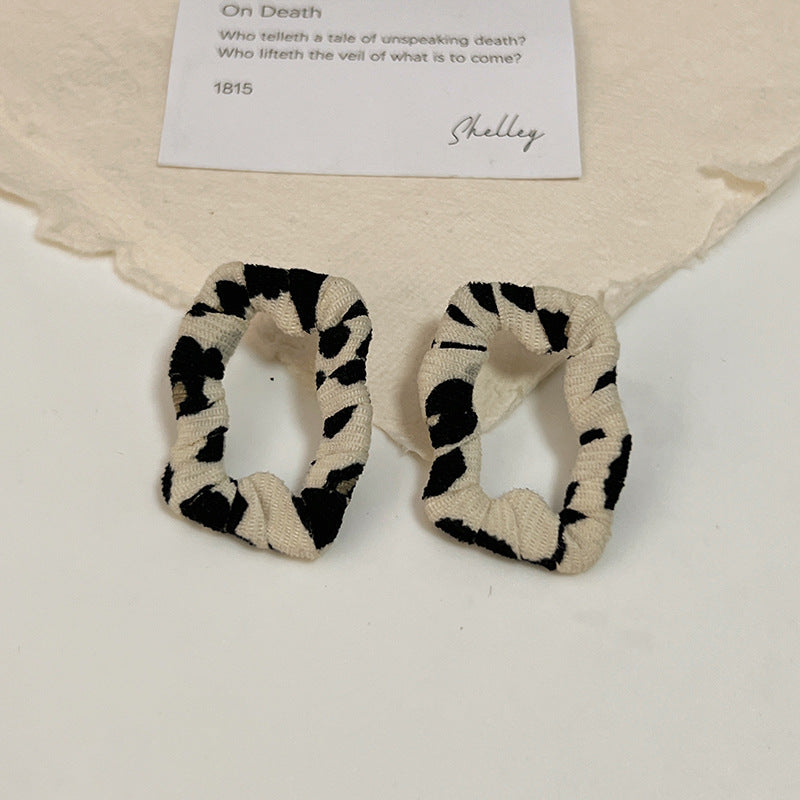 Retro Circle Zebra Print Leopard Elegant Earrings
