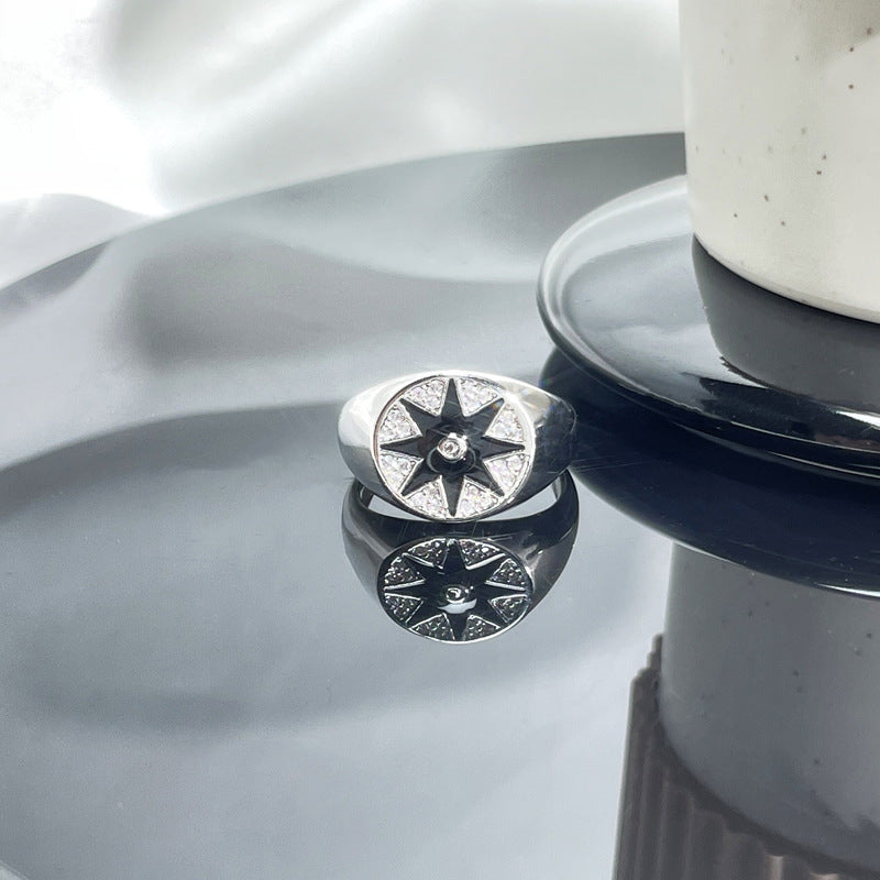 Glazed Open Female Letter Niche Bag Rings