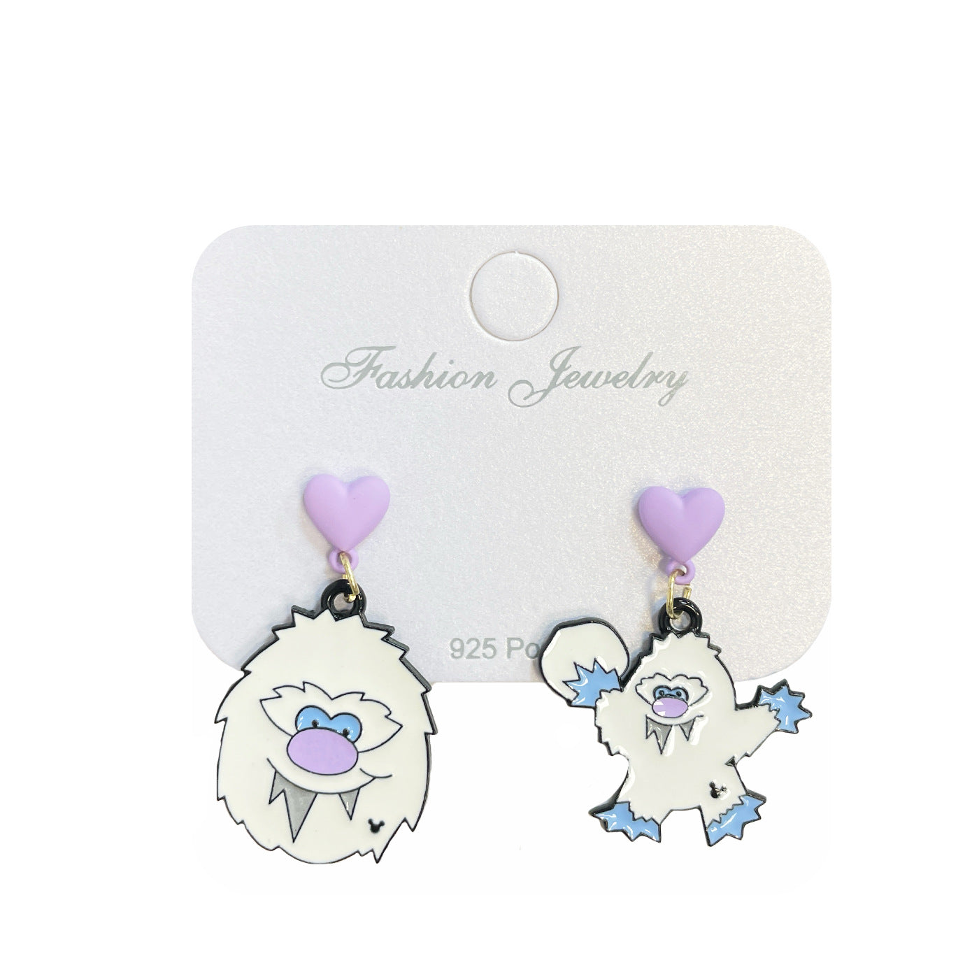Female Sier Needle Niche Design Cartoon Earrings