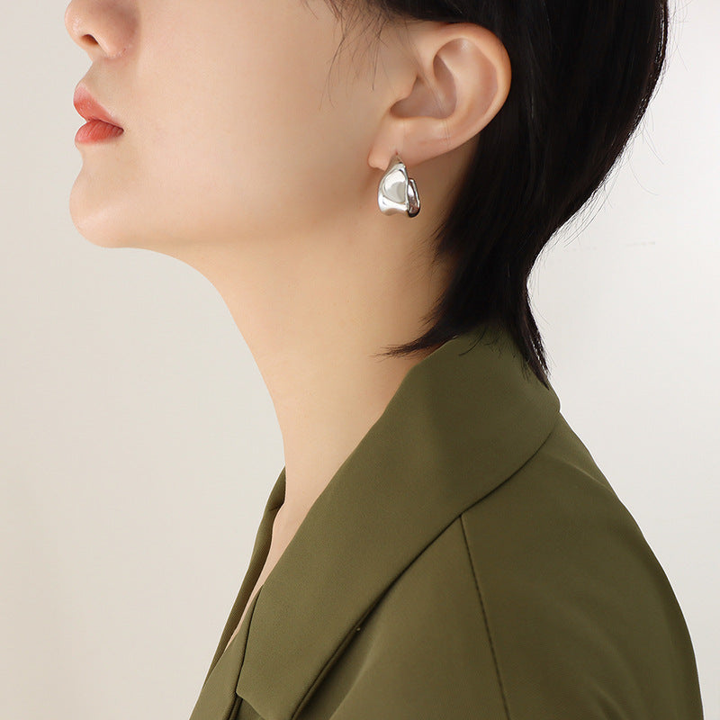 Fashion Simple Irregular Shaped Geometric Titanium Earrings