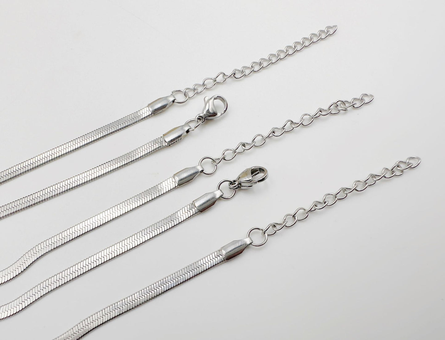 Stainless Steel Blade Chain Flat Snake Necklaces