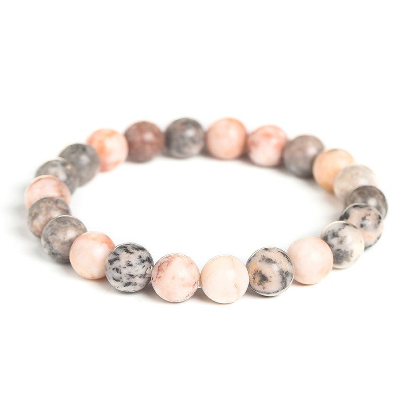 Men's Natural Stone Beads White Turquoise Elastic Bracelets