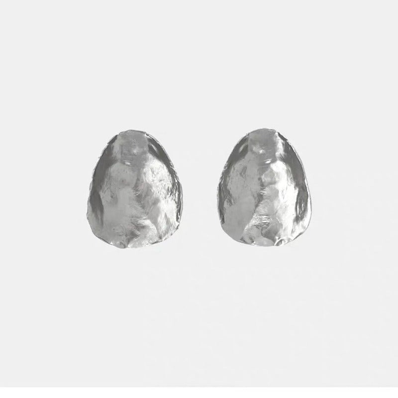 Sterling Sier Abstract Minimalist Handmade Texture Earrings