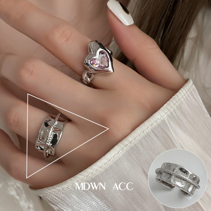 Women's Shaped Retro Stylish Water Drop Texture Rings