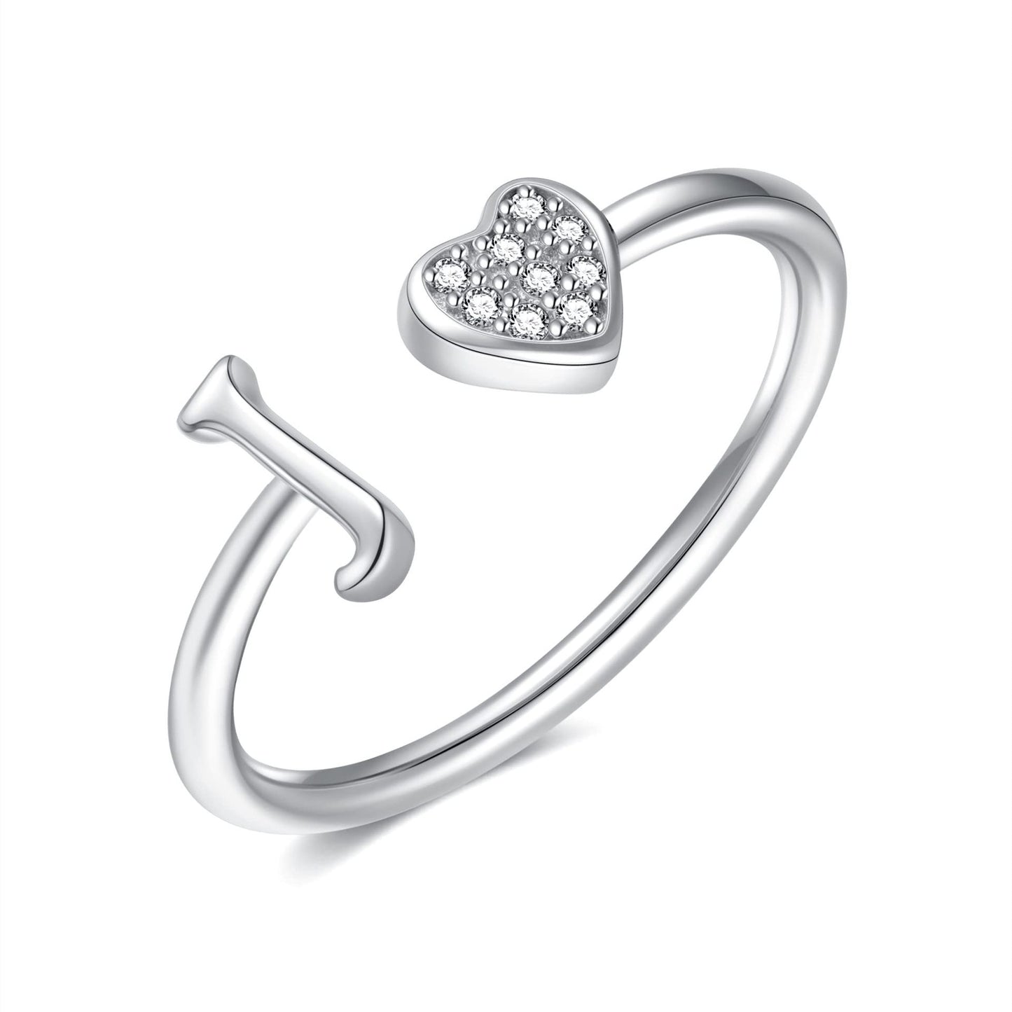 Name First Letters Stackable Zircon Adjustable Rings