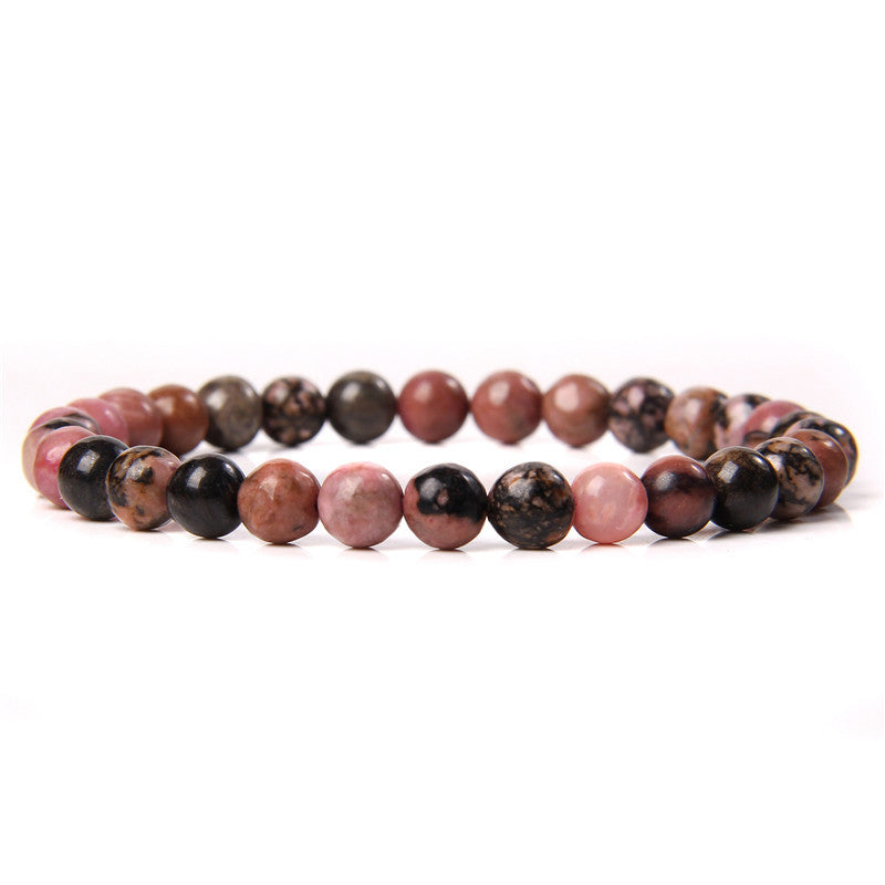 Women's & Men's Single Circle Beaded Natural Agate Stone Bracelets