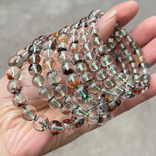 Women's & Men's Jewelry Green Phantom Quartz Yarn Crystal Cornucopia Bracelets