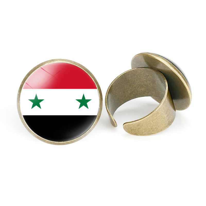 Asian Flags Vintage Open Bahrain Turkey Rings