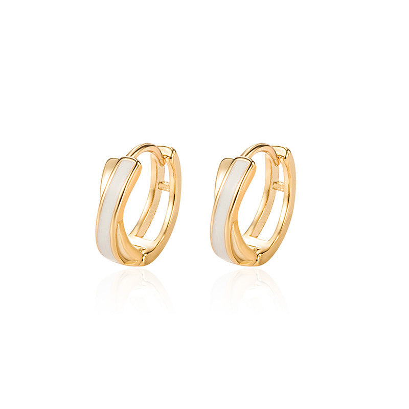 Korean Style Imitation Shell Female Light Luxury Gold Earrings