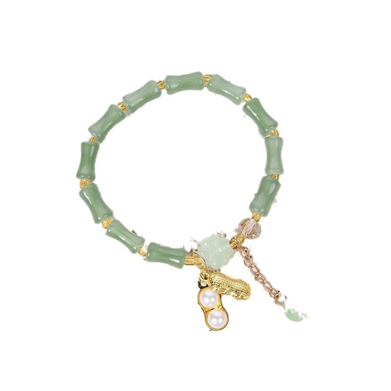 Bamboo Imitation Aventurine Festival High Peace Buckle Jade Bracelets