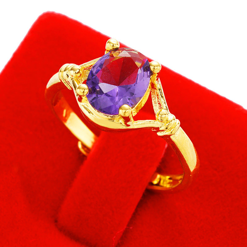 Women's Imitation Diamond Colored Gemstone No Color Rings