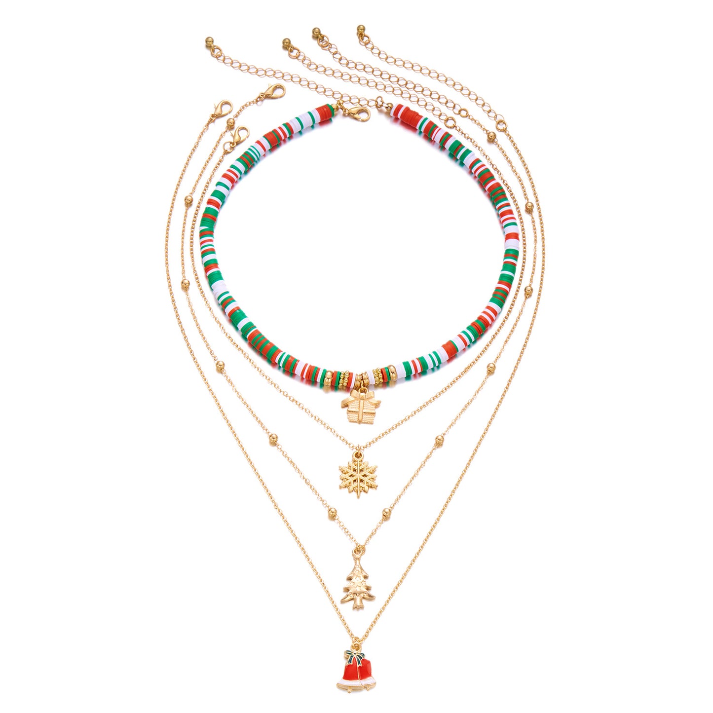 Durable Christmas Polymer Clay Beaded Style Necklaces