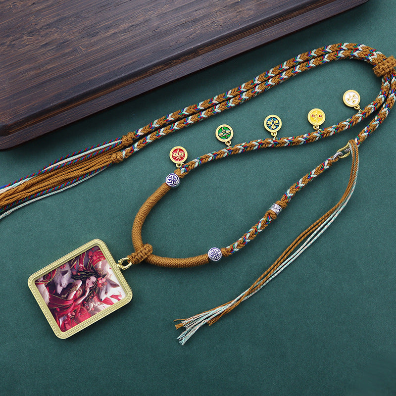 Hand Painted Golden Outline Eight Patron Necklaces