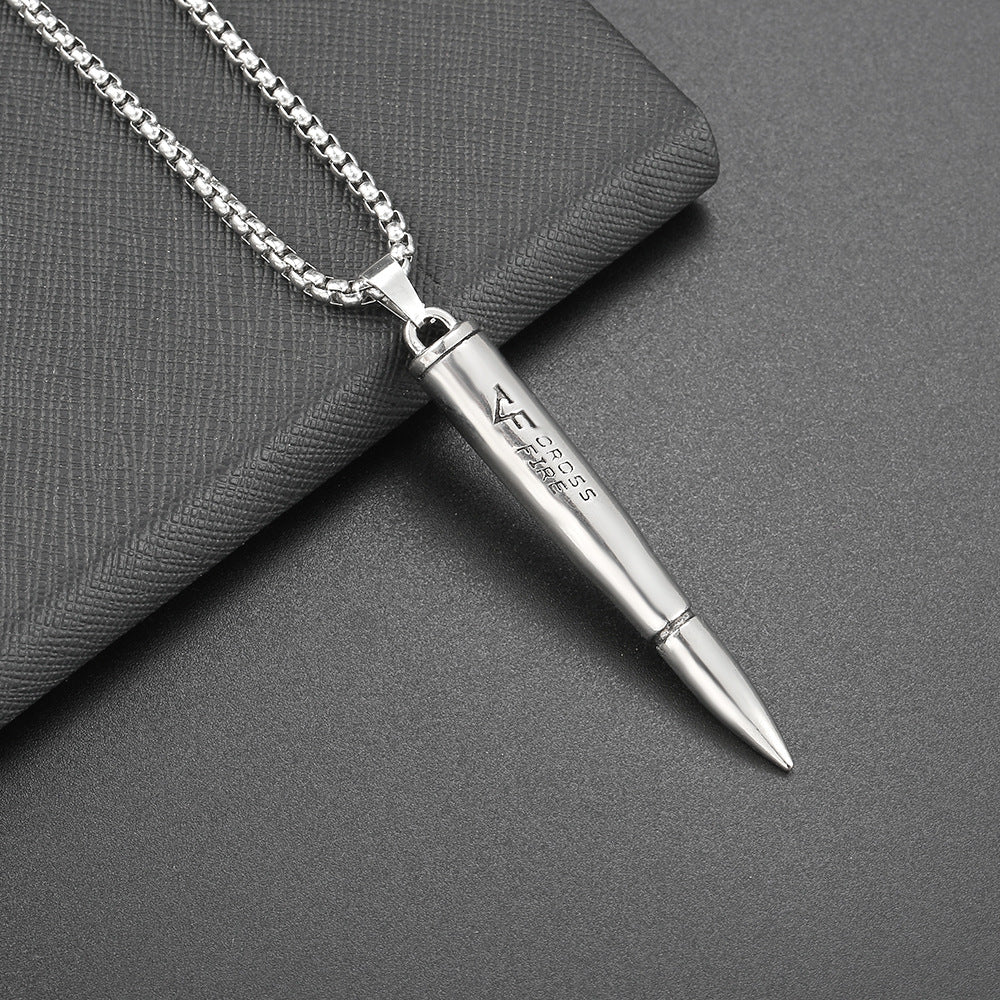 Men's Steel Ornament Bullet Trendy Unique Hip Hop Street Necklaces