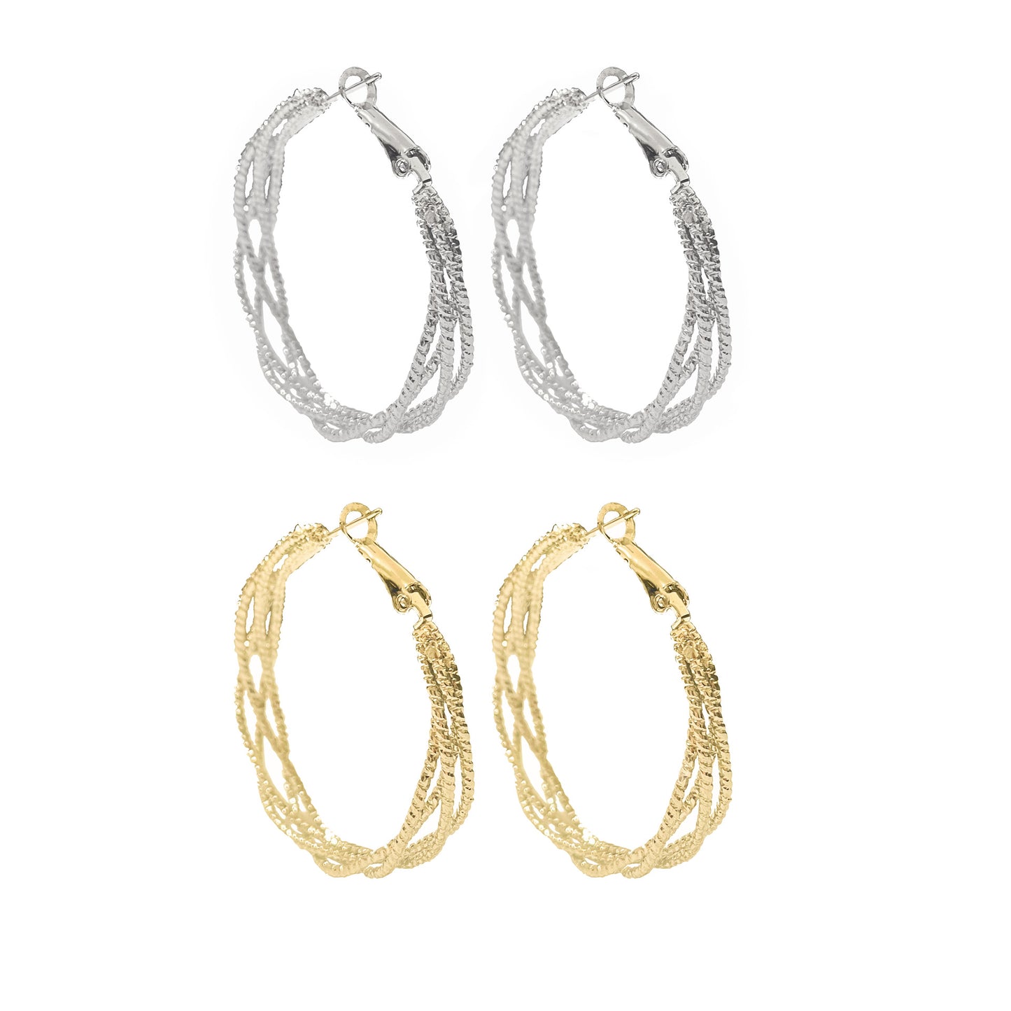 Trendy Braided Winding Twisted Hollow Twist Earrings