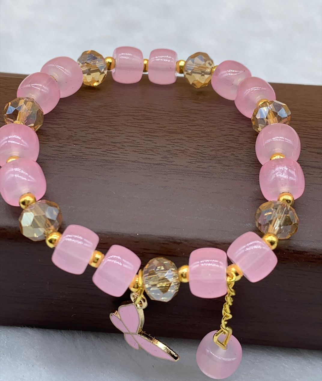 Summer Crystal Glass Butterfly String Beads Bracelets