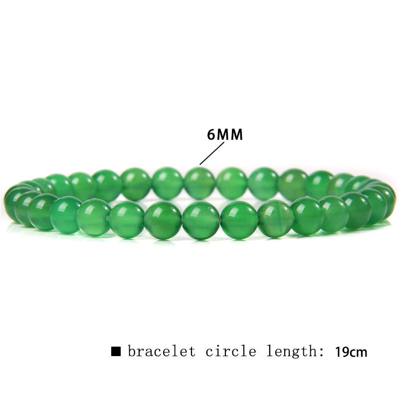 Women's & Men's Single Circle Beaded Natural Agate Stone Bracelets