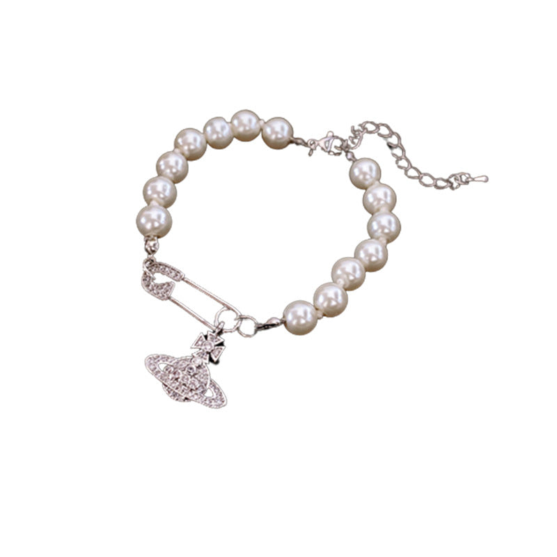 Planet Pin Pearl Fashion High Sense Necklaces