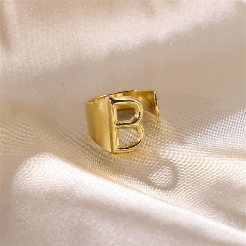 Letters Female Style Fashion Knuckle Personality Vintage Stainless Rings
