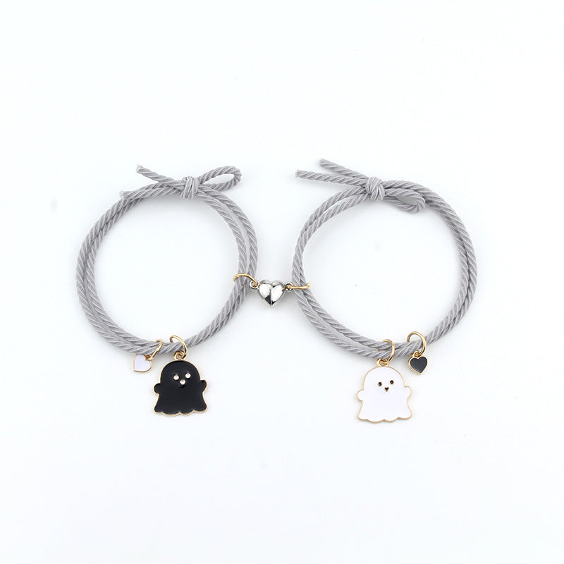 Love Heart Magnetic Couple Girlfriends Pair Of Suction Small Bracelets