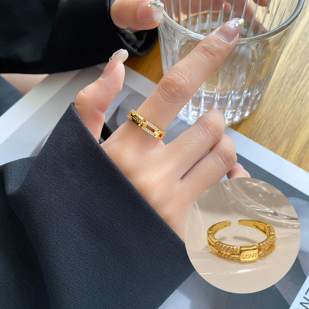 Style Simple Refined Zircon Female Niche Rings
