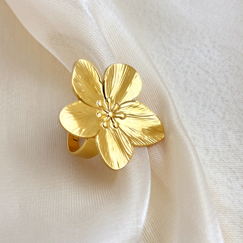 Flower Open Personalized Fashionable Jewelry Niche Exaggerated Rings