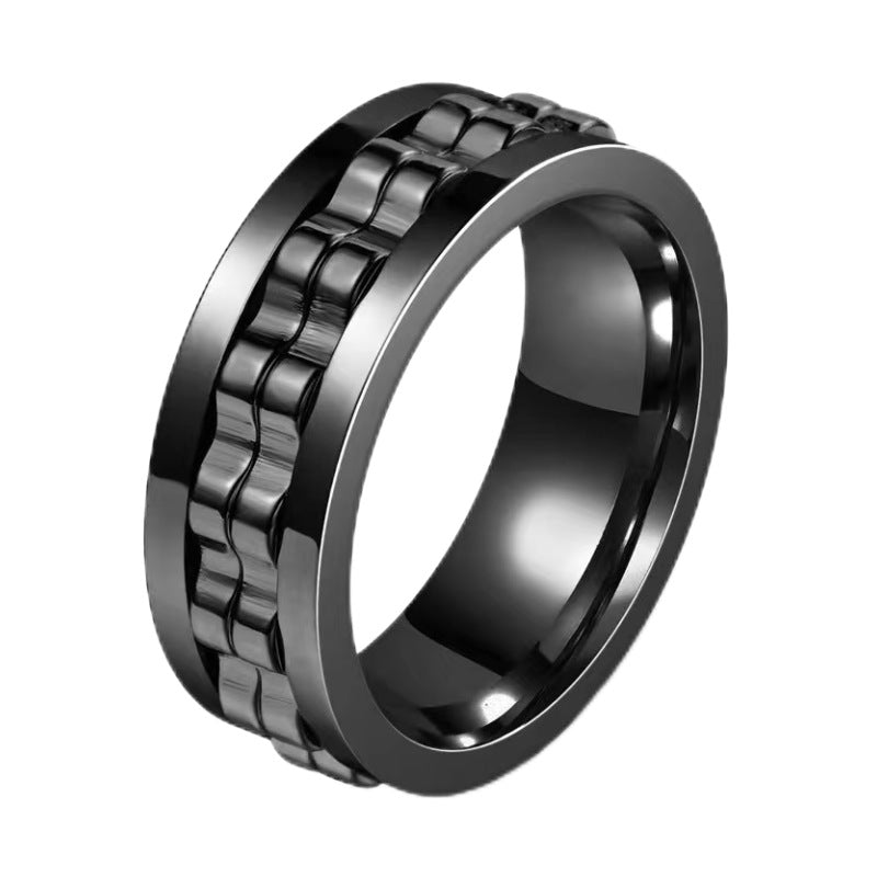 Women's & Men's Gear Batch Flower Stainless Steel Decompression Fashion Personality Rings
