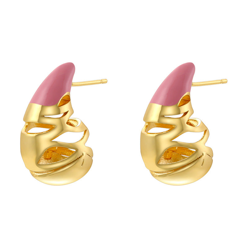 Colorful Oil Water Drop-shaped Minimalist Layered Earrings