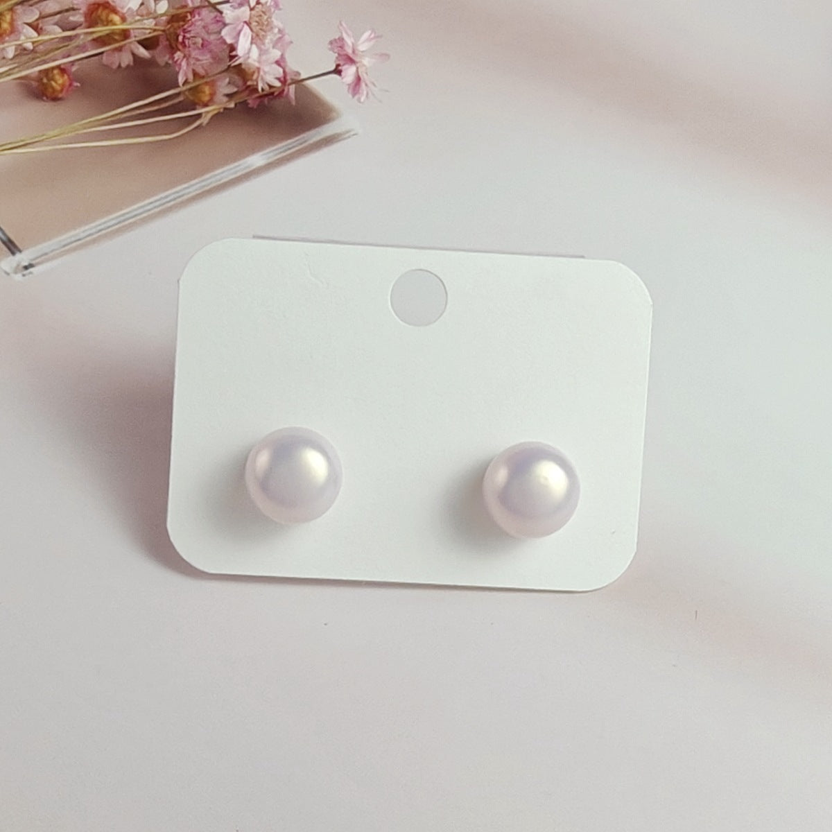 Women's Pearl White Champagne Vintage Steamed Bread Earrings