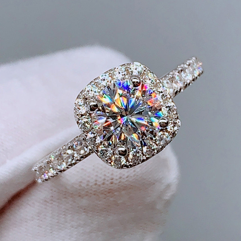 Women's Proposal Eight Hearts Arrows Zircon Carat Ring