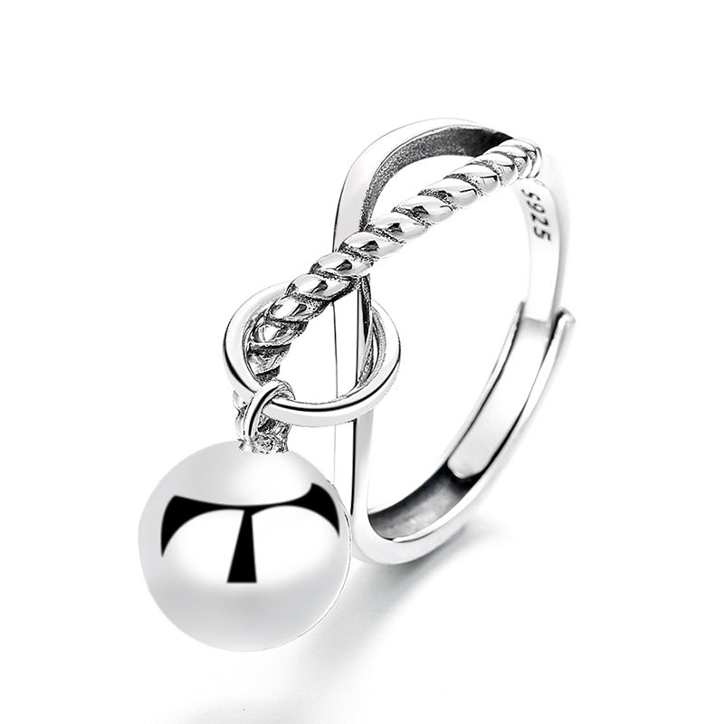 Trendy Sterling Sier Irregular Shape Stitching Rings