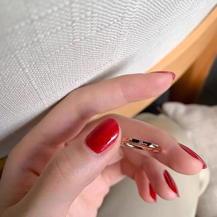 Design Letter Element Titanium Steel Female Fashion Stylish Rings