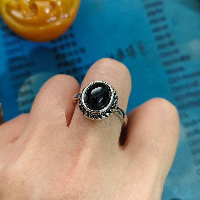 Unisex Imitation Turquoise Open Adjustable Ornament Rings