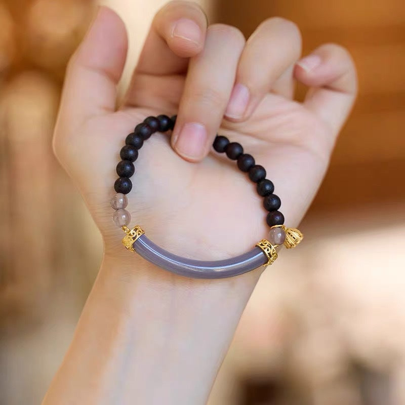 Mountain Half-life Smokey Violet Sandalwood Agate Pedunculata Bracelets