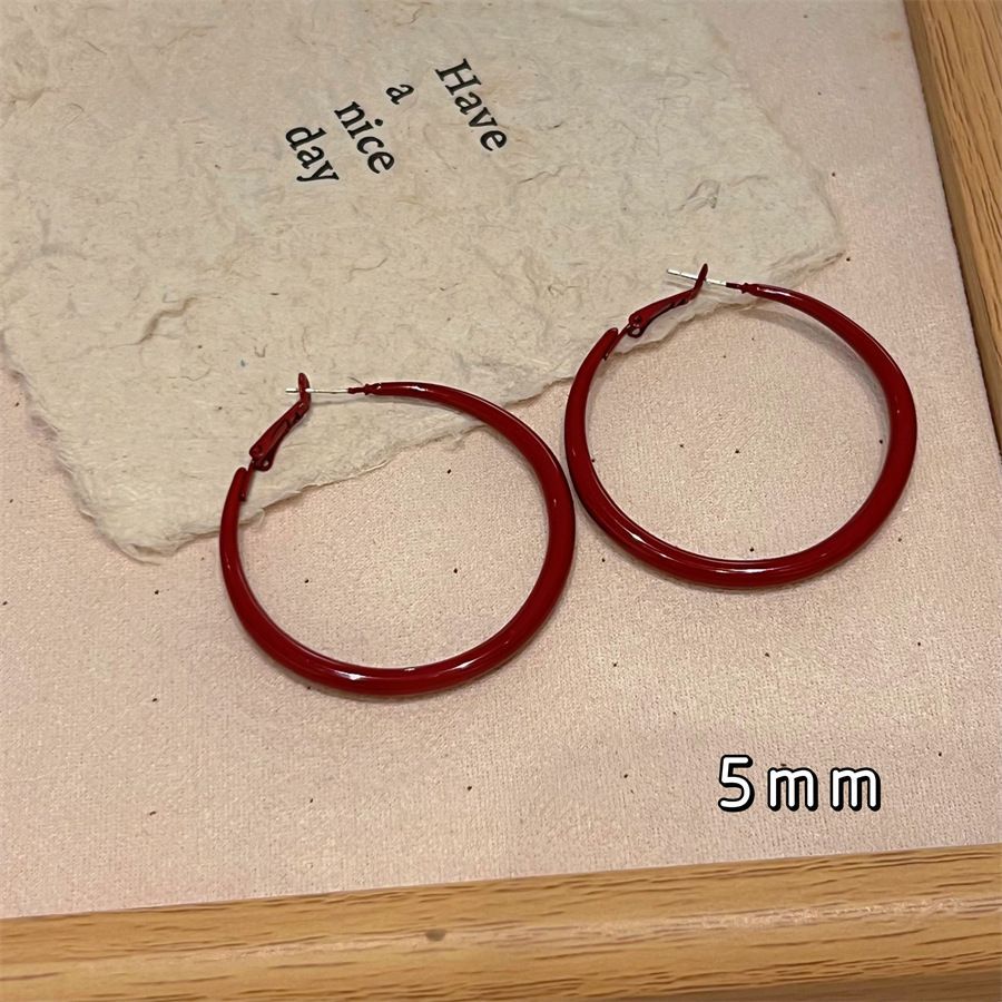 Women's Wine Red White Vintage Fashionable Exaggerated Earrings