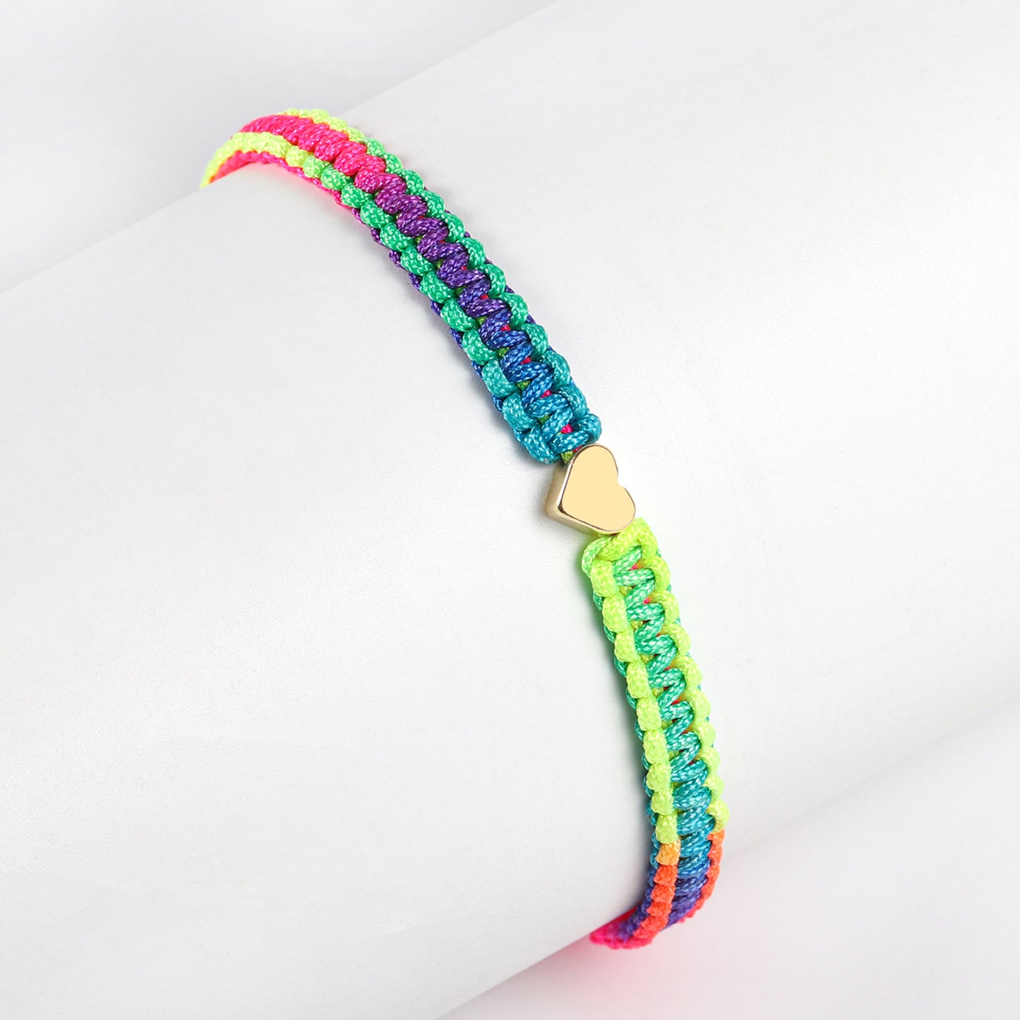 Heart Compass Double Hanging Lettering Colorful Ropes Bracelets