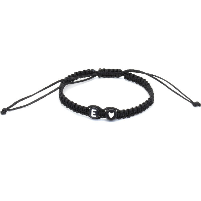 English Letters Love Heart Woven Friendship Bracelets