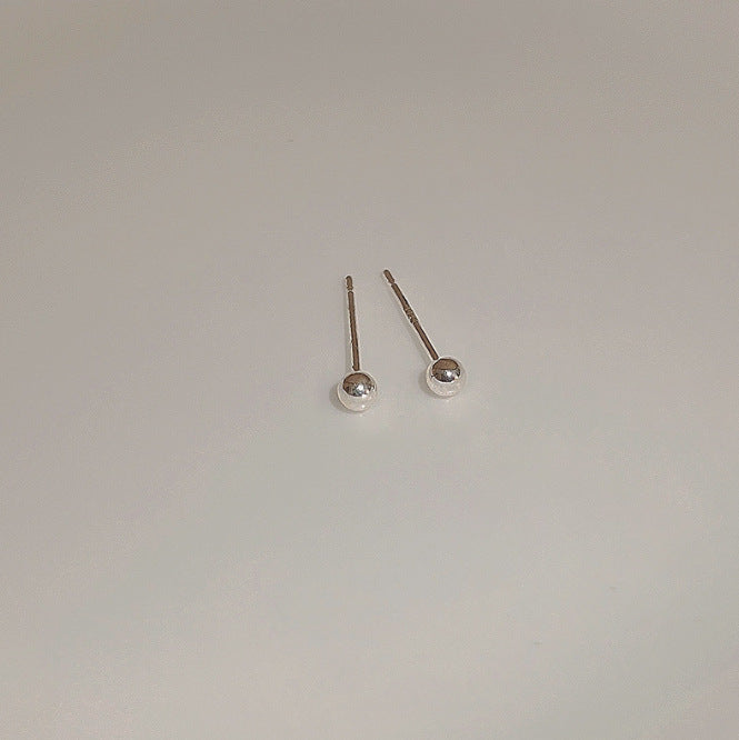 Women's Sier Small Simple Ear Beanie Bone Earrings