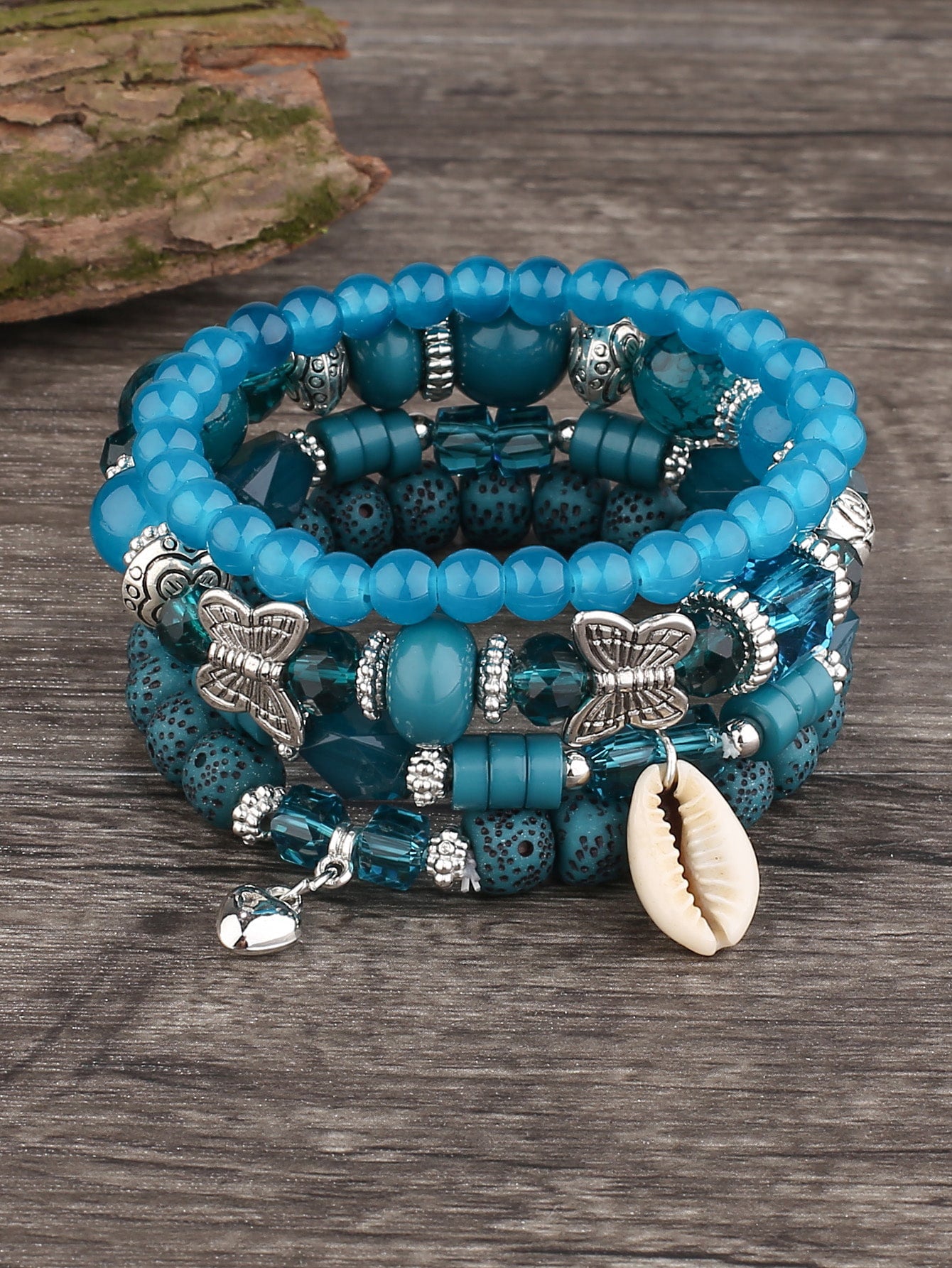 Bohemian Ethnic Fashion Butterfly Crystal Layered Bracelets