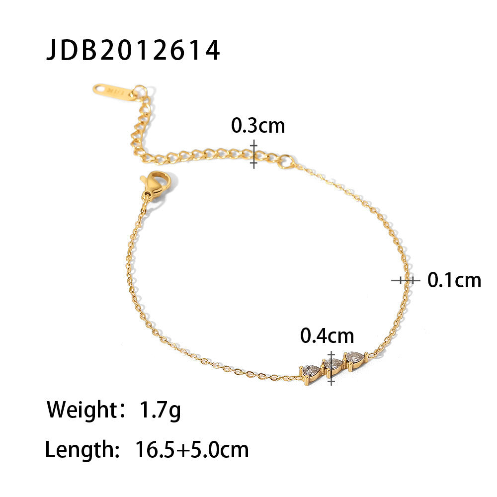 Niche Gold Chain Stainless Steel Zircon Bracelets