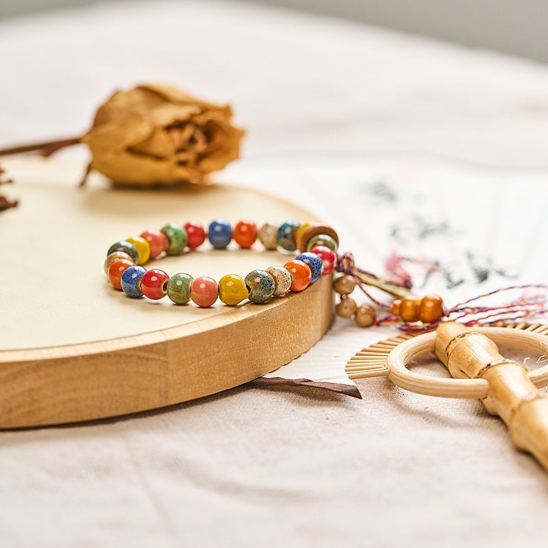 Women's Ceramic Ethnic Style Chinese Popular Ancient Bead Bracelets