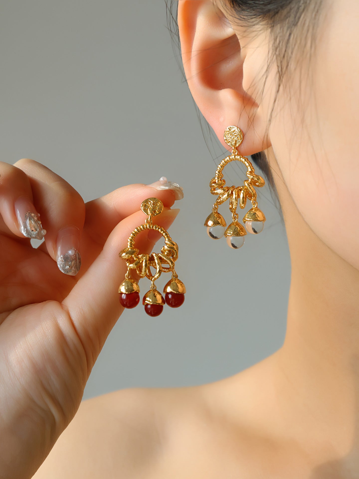 Lucky Tree Fruit Ear Design Retro Affordable Luxury High-grade Fashion Rings