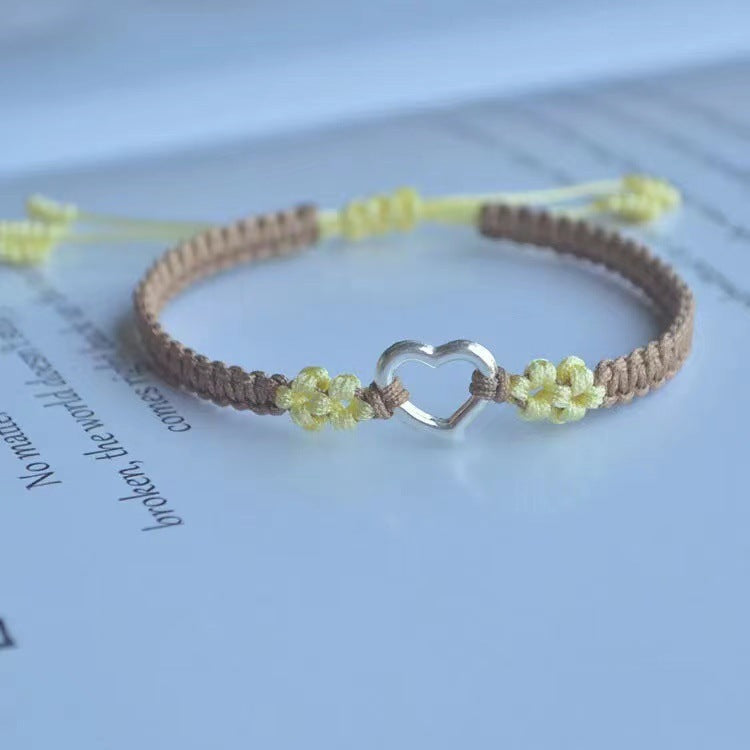 Love Peach Blossom Woven Couple Simple Bracelets